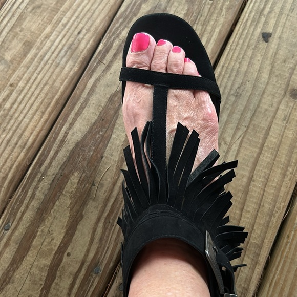 Aerosoles Suede Fringe “Lowdown” Sandal - Picture 5 of 8